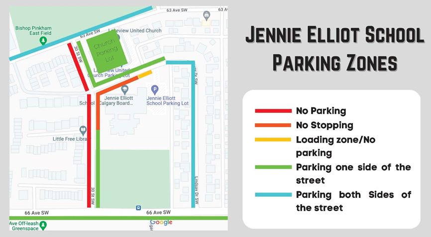 Jennie Elliott Parking Map 2024-2025
